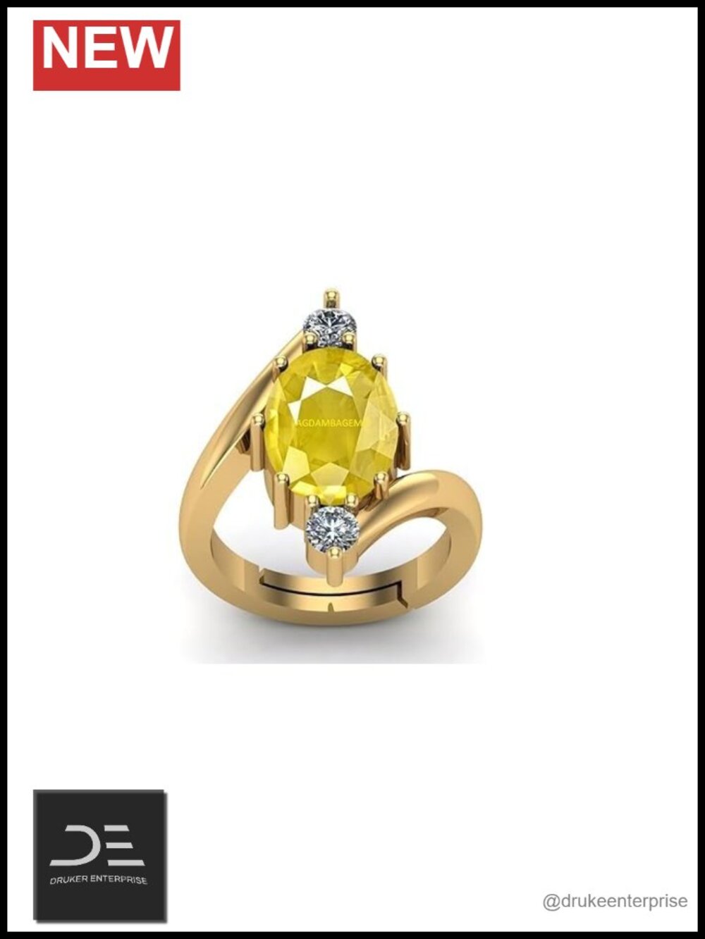 Oval Yellow Sapphire 925 Sterling Silver 14k Goldplated Handmade Statement Ring